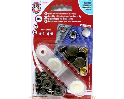 napy metalowe 15 mm nikiel oksydowany do nabijania Auto Moto Koh-I-Noor