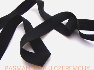 resztka - 0,90 m - guma łamana 21 mm czarna matowa /lamówka elastyczna, lamówka gumowa/