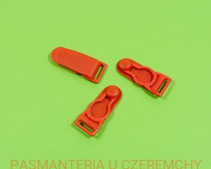żabka do zapinania pończoch czerwona metalowa /żabki do pasa do pończoch/         