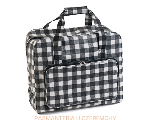 torba na maszynę do szycia Hobby Gift - wzór w czarno-białą kratę