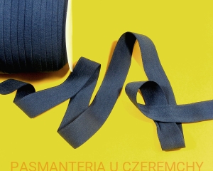 guma łamana 20 mm matowa granatowa SE - opak. 50 m /lamówka elastyczna, lamówka gumowa/      