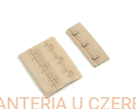 zapięcie do biustonosza  3 haftki w 2 rzędach, beżowe - cieliste
