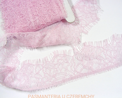 koronka syntetyczna 40 mm różowa francuska