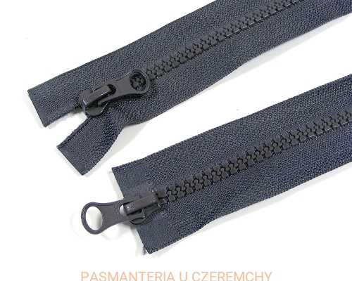 zamek 75 cm ciemnoszary rozdzielczy dwusuwakowy typu kostka rozm. 5