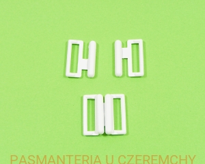 zapięcie metalowe 13 mm - kolor biały /klamerka, klamra, do biustonosza, stroju, bieliźniarskie, białe/    
