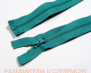 zamek 45 cm turkusowy rozdzielczy kostka rozm.5  /zielony, morski/