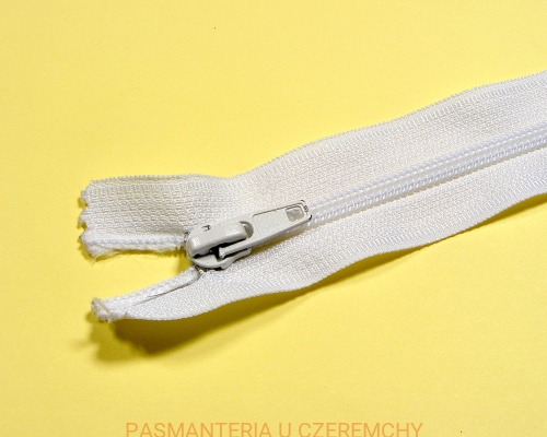 zamek 18 cm biały nierozdzielczy spirala rozm. 5