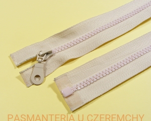 zamek 70 cm jasnoróżowy rozdzielczy kostka rozm. 5 /różowy, beżowy/