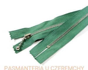 zamek 55 cm zielony metalowy VT0 nierozdzielczy - nikiel 