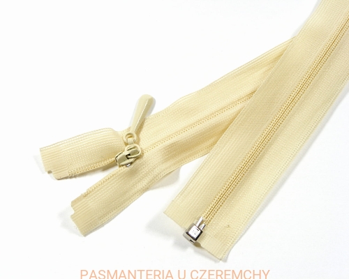 zamek 35 cm ecru rozdzielczy kryty /jasnobeżowy, beżowy/