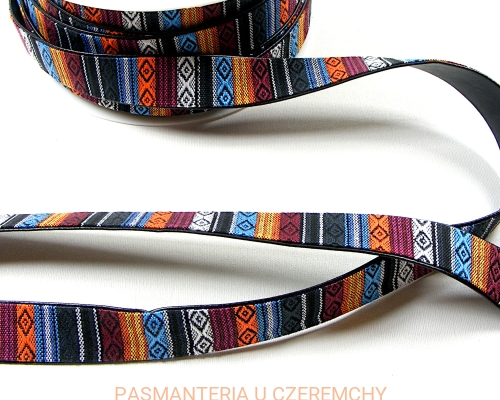 taśma na pasek 25 mm - kolorowe paski Mexico 1