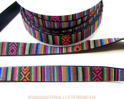taśma na pasek 25 mm - kolorowe paski Mexico 2