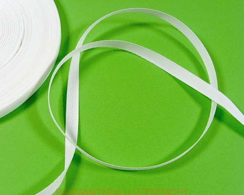 taśma 10 mm biała tkana /jodełka/