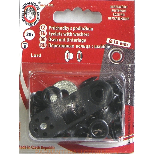 oczka - nity oczkowe Lord /Koh-I-Noor/ 7 mm czarny nikiel