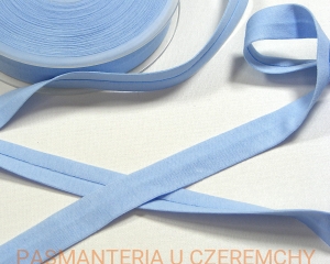 lamówka 18 mm niebieska z jerseyu bawełnianego - zaprasowana /dzianinowa, jerseyowa/   