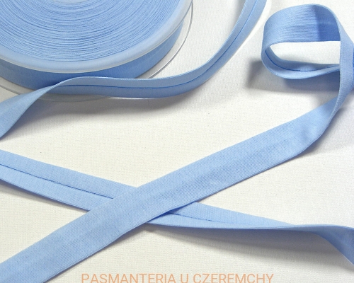 lamówka 18 mm niebieska z jerseyu bawełnianego - zaprasowana