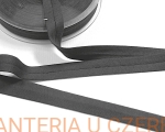 lamówka 18 mm ciemnoszara z jerseyu bawełnianego - zaprasowana /szara, grafitowa, dzianinowa, jerseyowa/  
