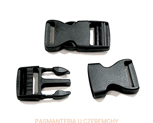 klamra plastikowa "trójząb" czarna 25 mm