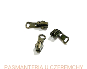 suwak zamkowy obrotowy kostka 5 mosiądz oksydowany /dwustronny, do zamków kostkowych/   