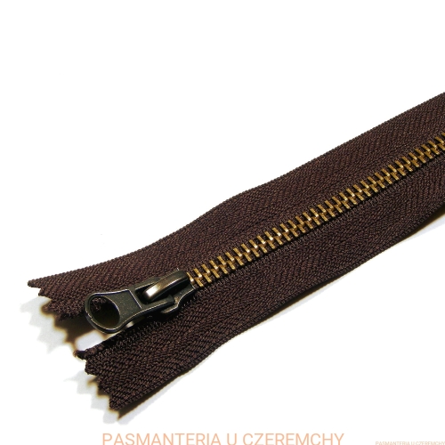 zamek 16 cm ciemnobrązowy nierozdzielczy metalowy VT10 mosiądz oksydowany