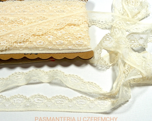 koronka elastyczna 25 mm ecru