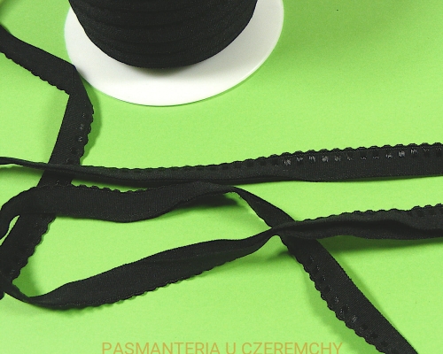 guma łamana 10 mm czarna bieliźniarska