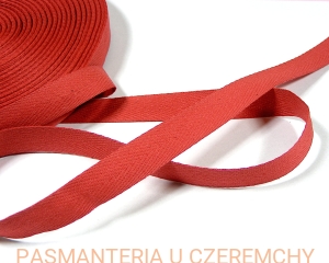 taśma 15 mm czerwona tkana /jodełka/  