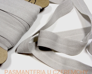 guma łamana 21 mm matowa jasnoszara /lamówka elastyczna, lamówka gumowa szara/  