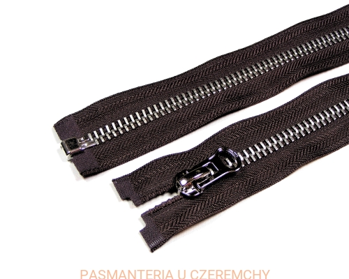 zamek 75 cm ciemnobrązowy rozdzielczy metalowy VT20 nikiel