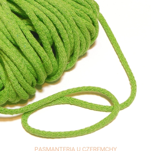 sznurek odzieżowy bawełniany 5 mm - jasnozielony 
