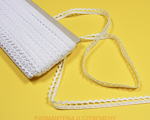 koronka bawełniana 9 mm biała