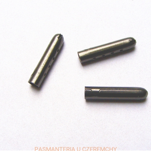 metalowa końcówka do sznurka - kolor czarny nikiel