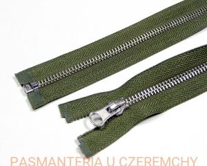 zamek 65 cm khaki rozdzielczy metalowy VT10, nikiel