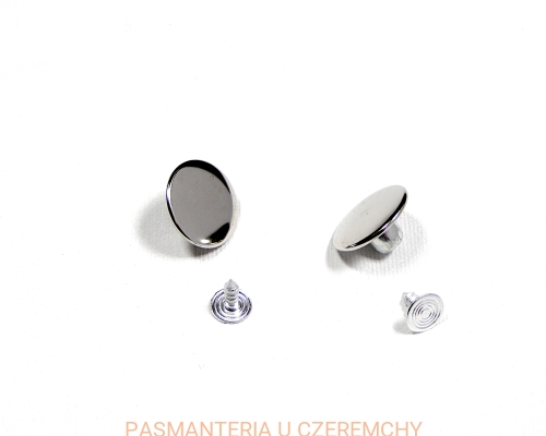 guziki do nabijania 17 mm gładkie srebrne
