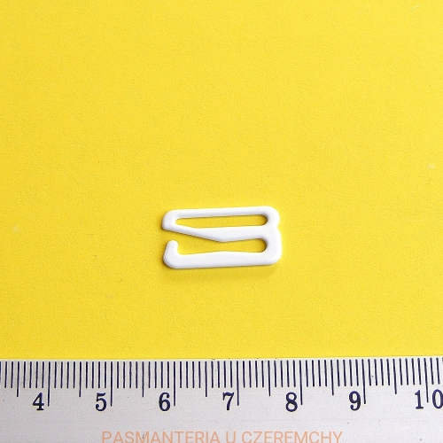 zaczep do ramiączka /do muszki/ 15 mm metalowy biały