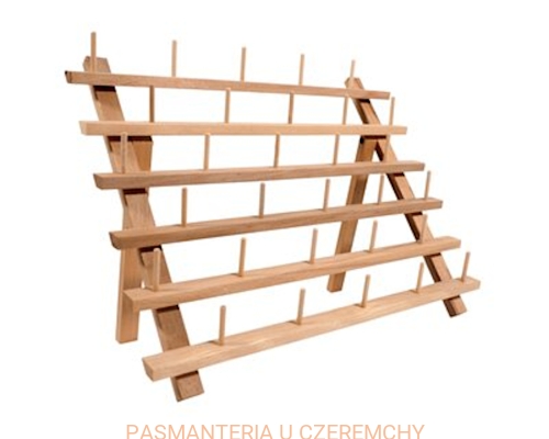 stojak na 30 szpulek drewniany