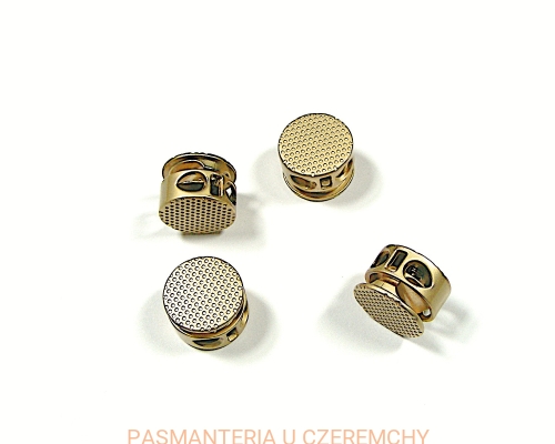 metalowy stoper 12 mm do sznurka - kolor złoty matowy
