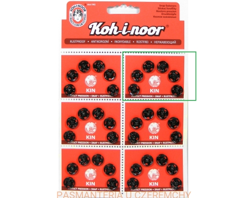 zatrzaski metalowe 11 mm/rozm. 3 kolor czarny Koh-I-Noor