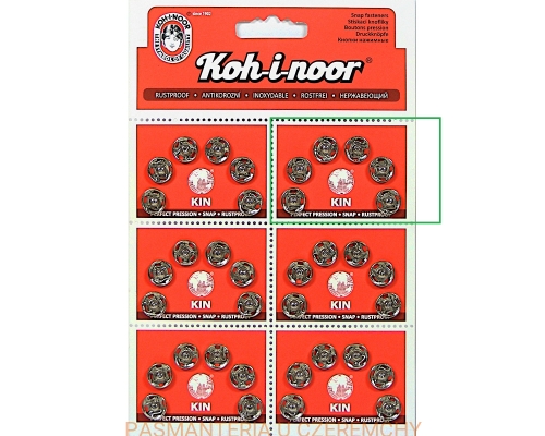 zatrzaski metalowe 11 mm/rozm. 3 kolor srebrny Koh-I-Noor