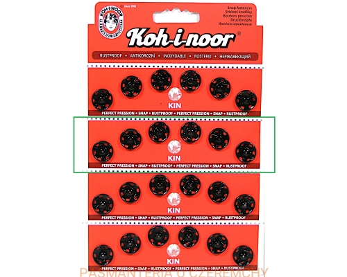 zatrzaski metalowe 14 mm/rozm. 5 kolor czarny Koh-I-Noor
