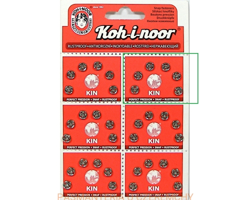 zatrzaski metalowe 6,5 mm/rozm. 0 kolor srebrny Koh-I-Noor