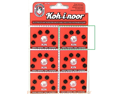 zatrzaski metalowe 6,5 mm/rozm. 0 kolor czarny Koh-I-Noor
