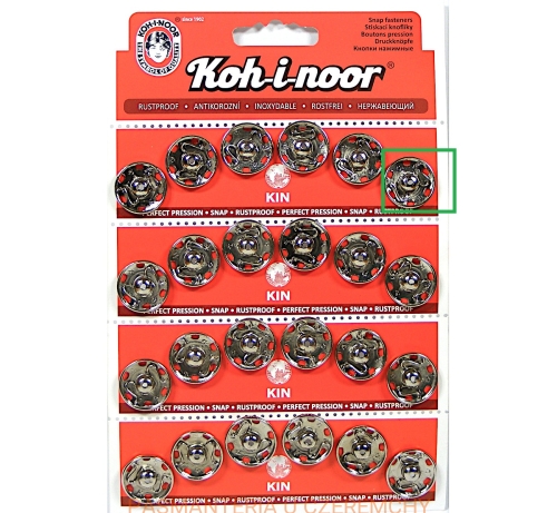 zatrzaski metalowe 19 mm/rozm. 7 Koh-I-Noor kolor srebrny