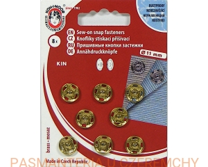 zatrzaski metalowe 11 mm/rozm. 3 kolor złoty Koh-I-Noor /napy do przyszywania/   