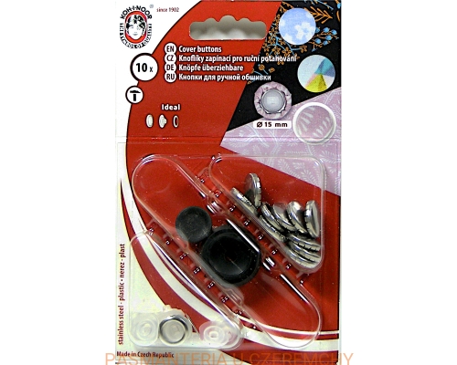 guziki do samodzielnego obciągania materiałem śr. 15 mm IDEAL Koh-I-Noor