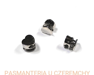 metalowy stoper do sznurka - kolor srebrny /nikiel/ 