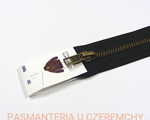 zamek 30 cm czarny rozdzielczy metalowy VT10 mosiądz oksydowany 