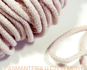 wyprzedaż końcowa - 7,90 m - sznurek odzieżowy bawełniany 5 mm - brudny róż