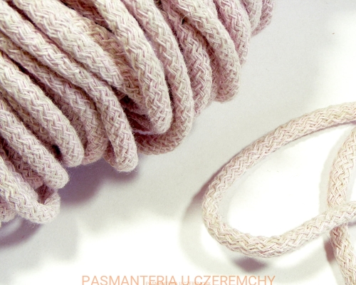 sznurek odzieżowy bawełniany 5 mm - brudny róż (różowy)