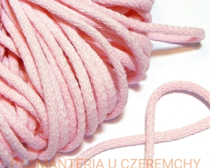 wyprzedaż końcowa - 7,20 m - sznurek odzieżowy bawełniany 5 mm - pudrowy róż /jasnoróżowy, różowy/